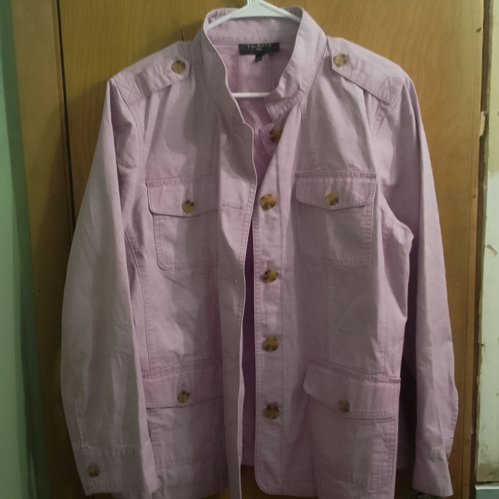 Talbots Light Purple Military Button FrontUtility Jacket Size 1x 100% Cotton - Picture 8 of 15